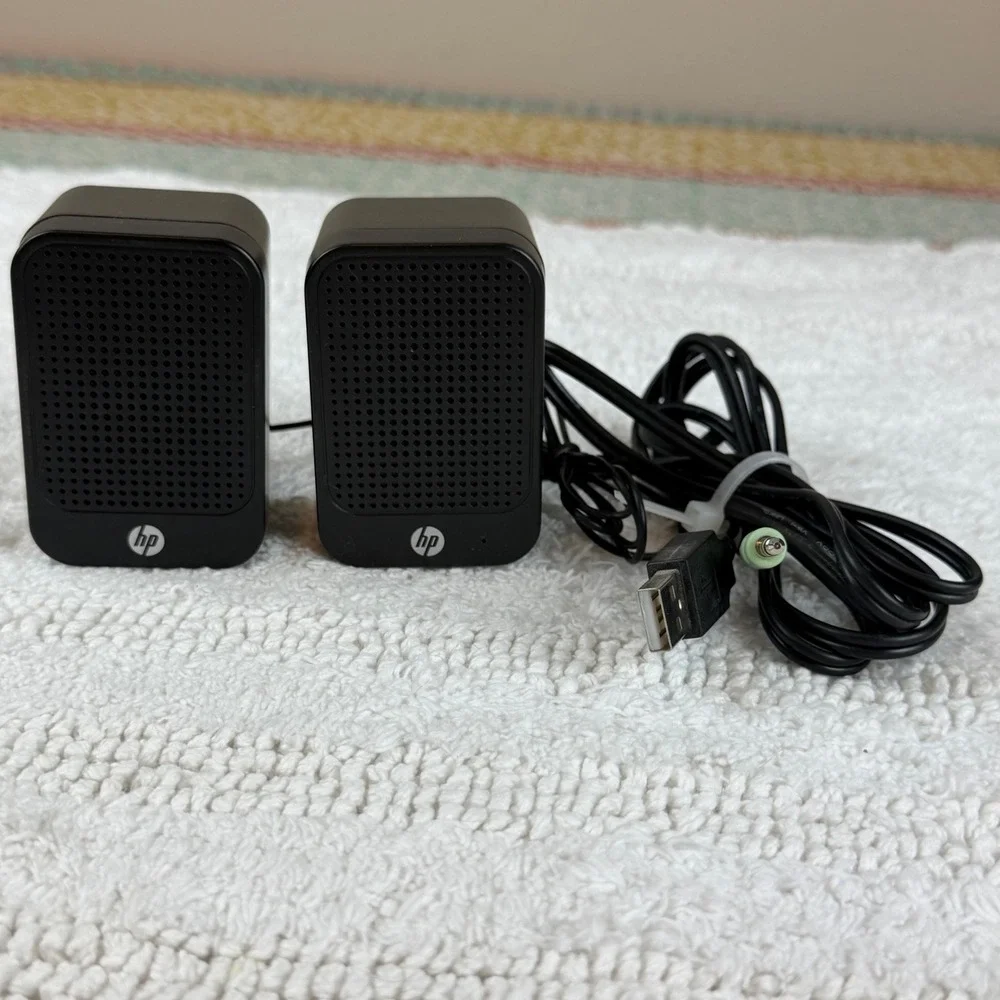 HP LCD Multimedia Computer Speakers USB Powered Black HSTNN-SS01 630797-001